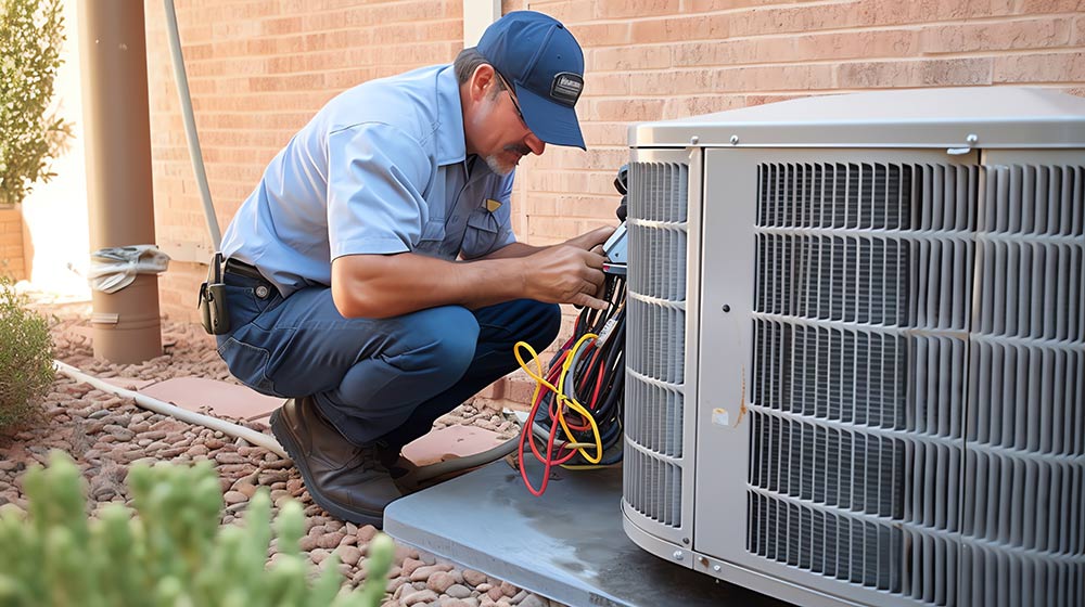 image of the expert checking the AC